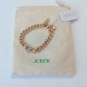 NWT - J.Crew Pave Crystal in Gold Tone
Chain Bracelet